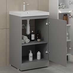 Style Line Тумба под раковину Батлер 50 серая Люкс антискрейтч Plus – фотография-3